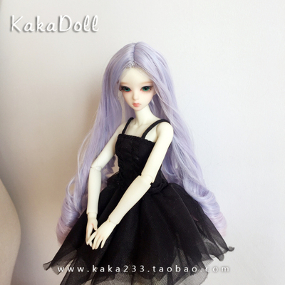 taobao agent Tea Kaka hand | Mid -scoring small roll long wig purple gradient BJD/AZ/OB/Keer/Barbie doll