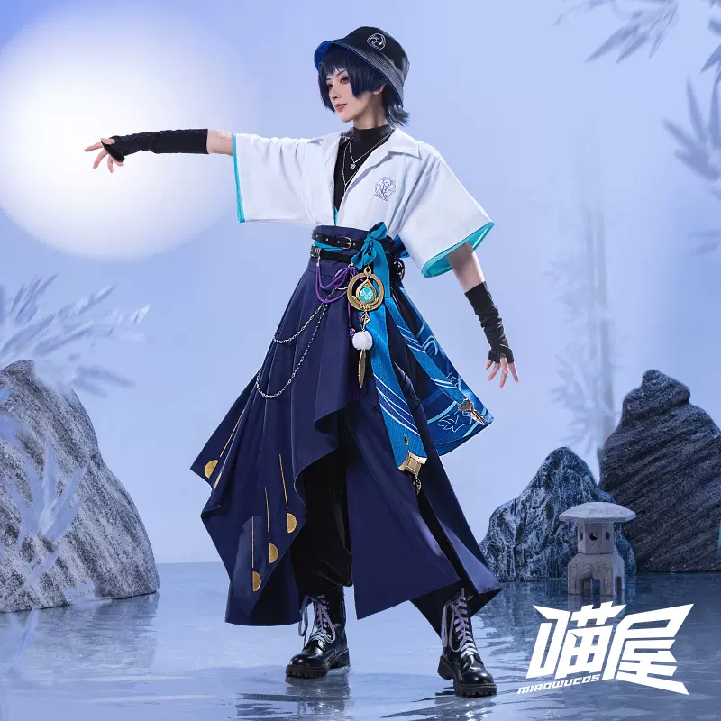 喵屋小铺原神cos服少年白衣散兵过往cosplay游戏动漫服装全套衣服-Taobao