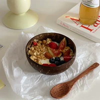 Кокосовая чаша (с основанием) + кокосовая деревянная ложка для более стабильной