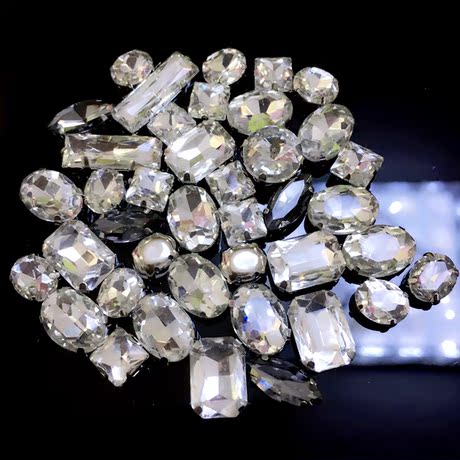 高档aaa钻玻璃手缝钻异形爪钻缝高档婚纱鞋饰钻加厚底特价批发