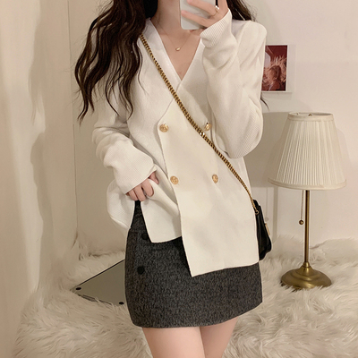 taobao agent Knitted cardigan, top, spring sweater, jacket, plus size, french style, trend of season, Chanel style