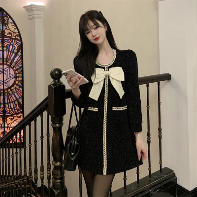 taobao agent Dress, fitted retro brace, plus size, Chanel style, autumn, french style, A-line