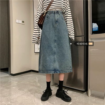 taobao agent Spring summer sexy denim skirt, for plus size ladies, high waist, A-line