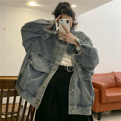 taobao agent Denim autumn retro jacket, top, plus size