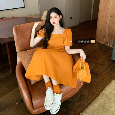 taobao agent Summer clothing, dress, brace, plus size, french style, 2023 collection, square neckline, A-line
