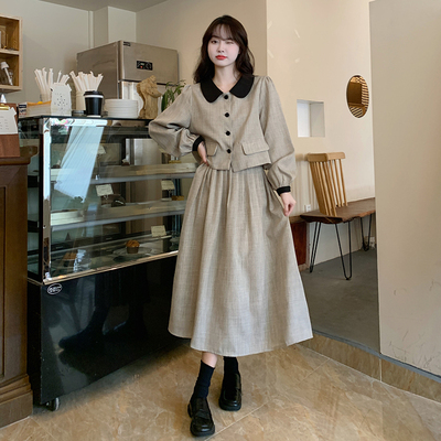 taobao agent Demi-season set, plus size, long sleeve, Chanel style, fitted