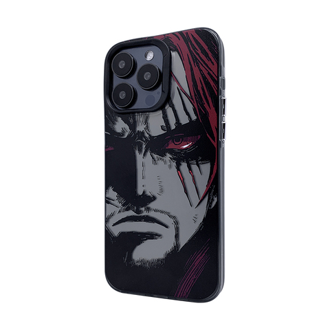 One Piece Shanks Portrait Red Claw Marks Black Red iPhone Case