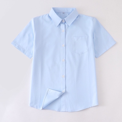 taobao agent [Z spot] free shipping Japanese JK uniform water color light blue female shirt tip short -sleeved long -sleeved long -sleeved shirt