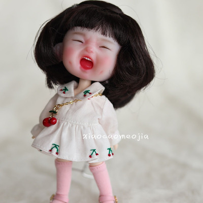 taobao agent Obitsu11OB11 Beauty Jie Pig Aki Doll Cherry Embroidered Skirt