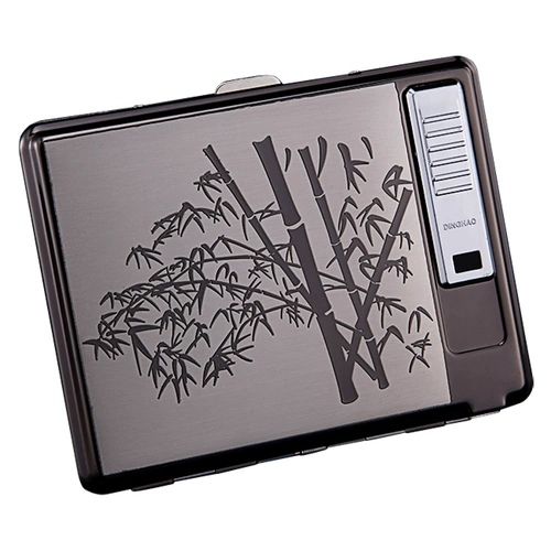 Портативная зажигалка с зарядкой, металлический ветрозащитный электронный портсигар из нержавеющей стали