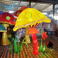 Уличный мультяшный фонарь с грибочками-гвоздиками, сделано на заказ