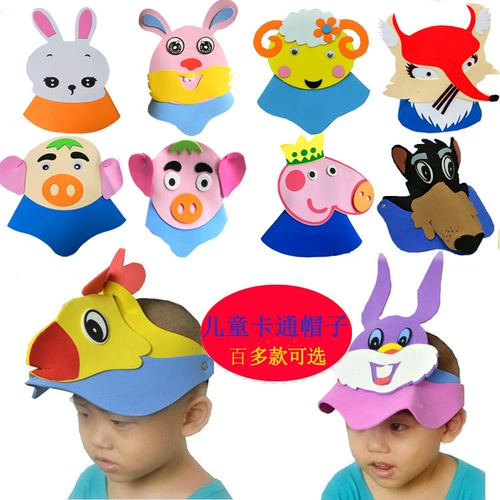 Мультяшный шлем для детского сада, шапка, детский аксессуар для волос, реквизит, лиса, енот, наряжаться