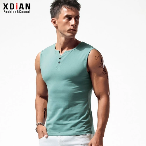 Мужской жилет, хлопковая спортивная летняя футболка без рукавов, в обтяжку, облегающий крой