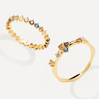 PDPAOLA colored gemstone gold sterling silver ring for women niche design high-end ring as a birthday gift for girlfriend