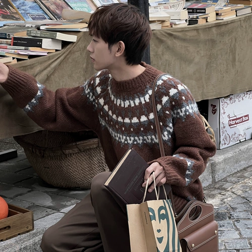 Осенний весенний шарф для отдыха, трикотажный свитер, в корейском стиле, круглый воротник, длинный рукав