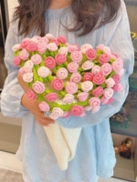 【80см】Градиентный розовый чесаный молочно-хлопковый букет роз, материал одеяла