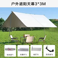 Серебряный белый 3*3M Получить коврик для пикника