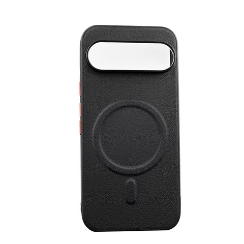 Dark Gray Leather Texture Metal Frame Google Pixel Phone Case