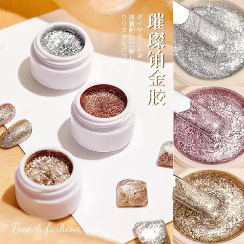 Платиновые металлические японские окрашенные мигающие супер яркие блестки для ногтей со шнуром для маникюра