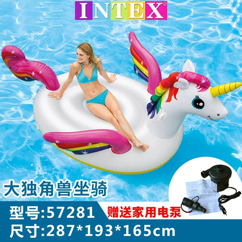 INTEX Водный плавательный круг для взрослых, надувная игрушка, фламинго, увеличенная толщина, единорог