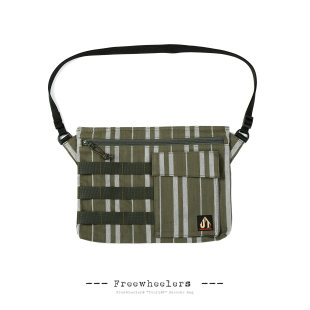 FREEWHEELERS TOURIST SACOCHE BAG コットン ストライプ 機能的 アウトドア クロスボディバッグ