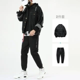 Джинсовая демисезонная куртка, трендовый флисовый комплект, в корейском стиле