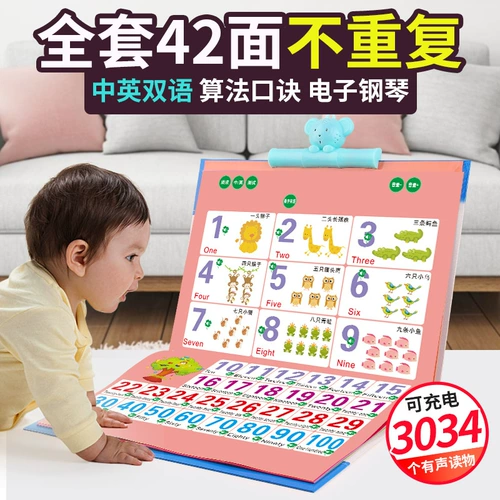 Флип-чарт, электронная доска для рисования, интеллектуальная игрушка, зарядная версия, раннее развитие, английский, со звуком, полный комплект