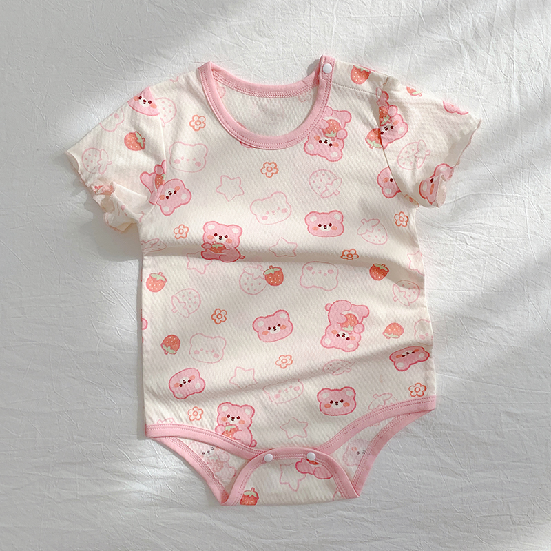 Taojiyun daigou: Baby Summer Pure Cotton Short-Sleeved Bodysuits for 0-2 Year Old Boys and Girls Breathable Romper and Bodysuit- Taojiyun | Taiwan consolidation | Taobao product purchasing | China goods purchasing | Gather and Transport