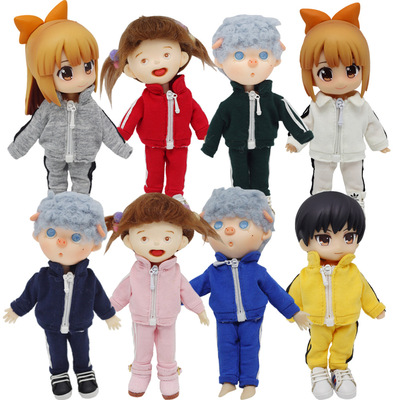 taobao agent OB11 Doll Clothing 12 points BJD doll clothing pig Azone solid color mini sportswear set