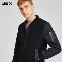 W2X羊毛修身潮流韩版短款夹克 2017秋季新款青年男士休闲上衣外套