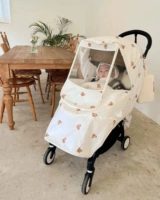 Белая тележка, с медвежатами, с вышивкой