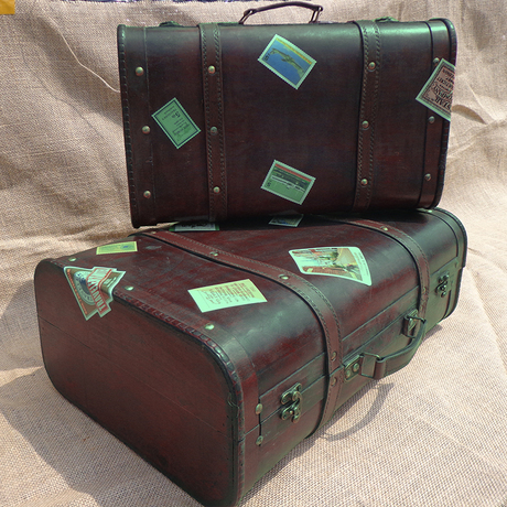 欧式复古皮箱手提箱子装饰品摆件道具摆设美式创意服装店橱窗陈列