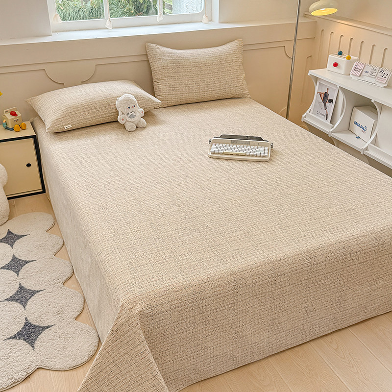 俞兆林A类纯棉老粗布床单件凉席单双人床1.8床三件套学生两件套