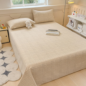 俞兆林A类纯棉老粗布床单件凉席单双人床1.8床三件套学生两件套