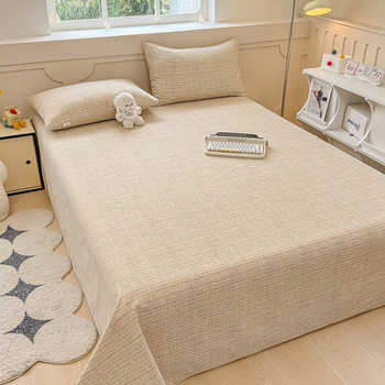 俞兆林A类纯棉老粗布床单件凉席单双人床1.8床三件套学生两件套实付40元到手包邮