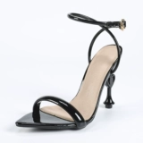 2025 новые женские туфли на высоком каблуке с одним словом в стиле знаменитостей и сексуальными буквами, французские сказочные сандалии на шпильках с интернет-знаменитостями