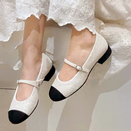 Обувь, комфортные балетки, блестки для ногтей, 2023, из натуральной кожи, в стиле Шанель