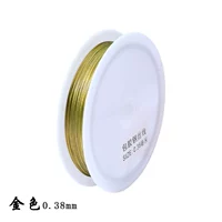 Золотая стальная проволка, шелковые нитки, 0.38mm, 20 шт