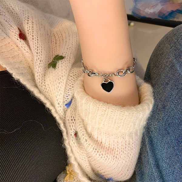 Черный небольшой дизайнерский браслет, ювелирное украшение из нержавеющей стали, изысканный стиль, коллекция 2022