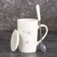 Cốc cá tính sáng tạo xu hướng cốc gốm có nắp muỗng cốc nước nhà cốc cà phê công suất lớn chòm sao cốc cốc - Tách
