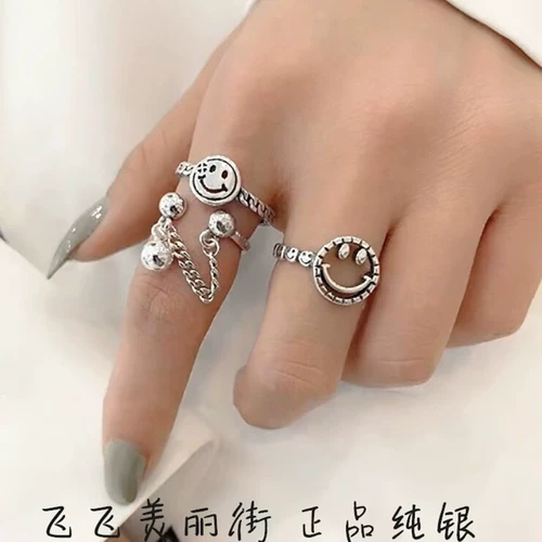 Безразмерное кольцо, украшение-шарик, ретро цепь, серебро 925 пробы