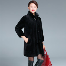 【女式羊剪绒大衣中长款】_女装_女式羊剪绒