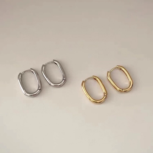 Брендовые золотые металлические серьги, простой и элегантный дизайн