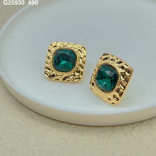 Зеленые ретро серьги, коллекция 2022, простой и элегантный дизайн