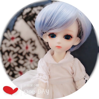 taobao agent (Special sale) BJD doll hair wigs of blue short hair three four sixty -eight points