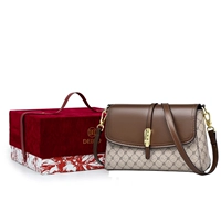 Гребень серый с коричневой красной подарочной коробкой