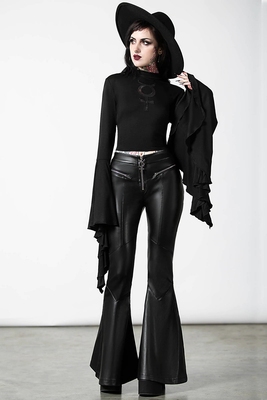 taobao agent Killstar Diablo Steppu Bat Sleeve Jiley sleeve stitching hollow shirt with bottom shirt