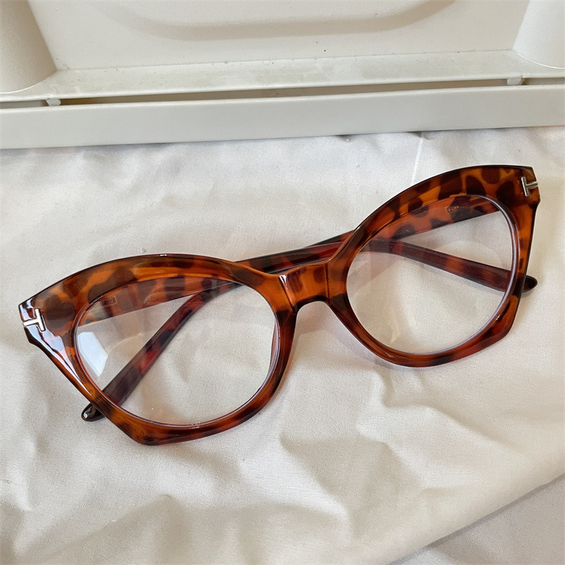 T cat eye leopard print anti blue light