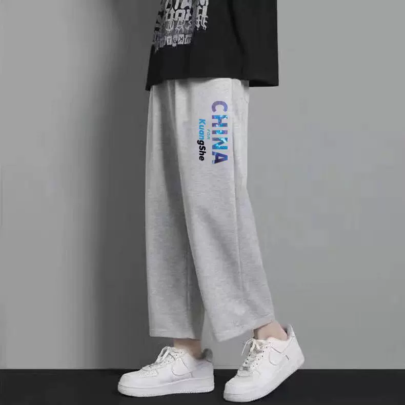 Мужские осенние трендовые летние брюки для отдыха, oversize, свободный прямой крой