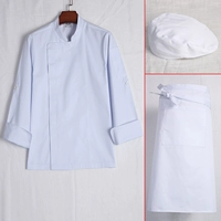 Белый лонгслив, фартук, берет